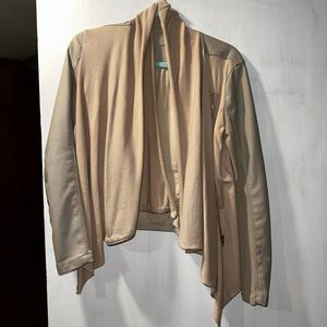 Faux leather and material jacket